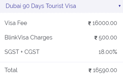 dubai 90 days tourist visa fee