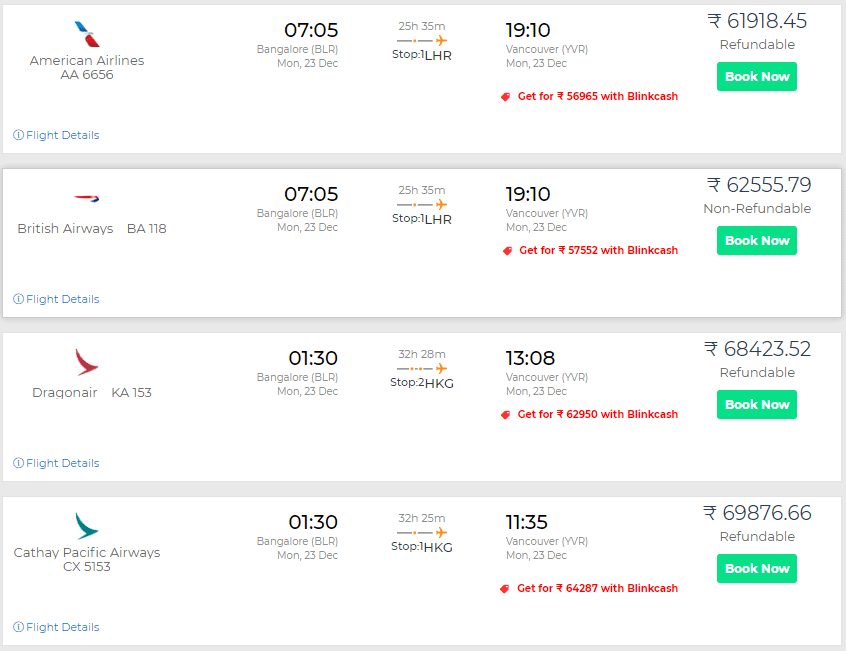 Blincash discount on air tickets