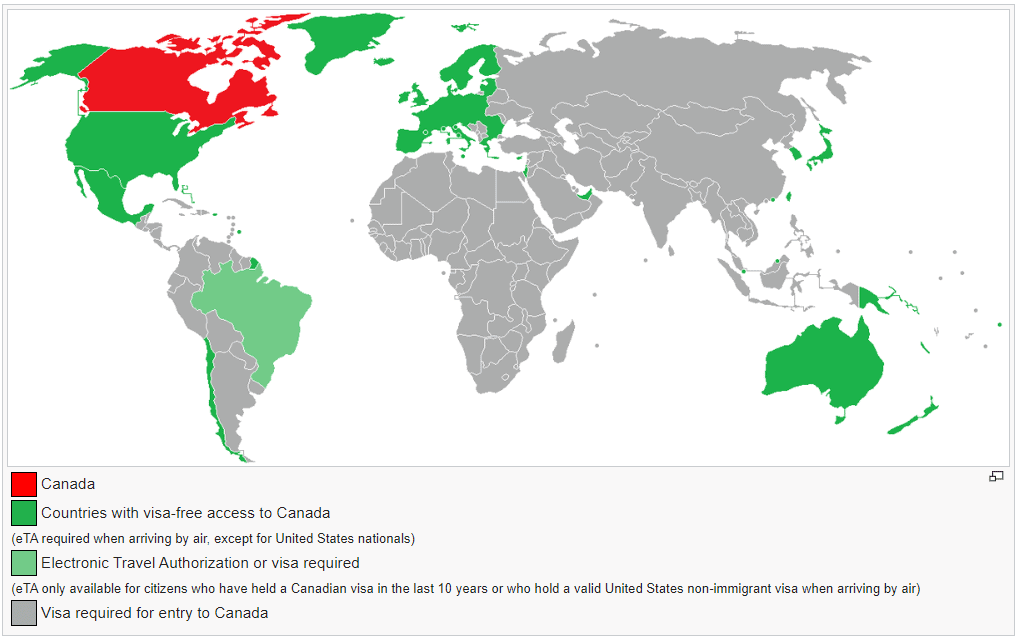 Countries that need a Canada visa