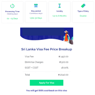 Sri Lanka visa info and visa fee