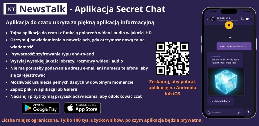 NewsTalk - tajny baner aplikacji do czatowania